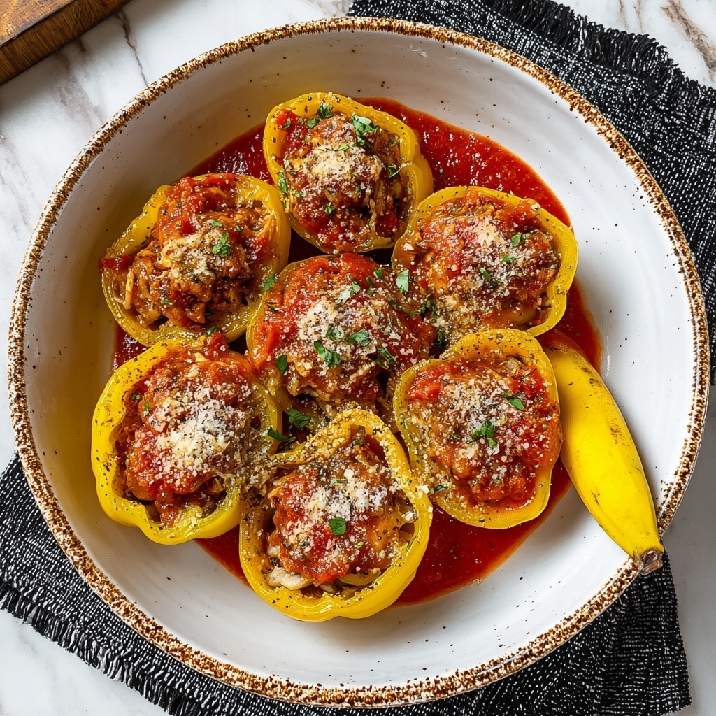 Stuffed Banana Peppers in Savory Tomato Sauce Recipe - Recipe Image
