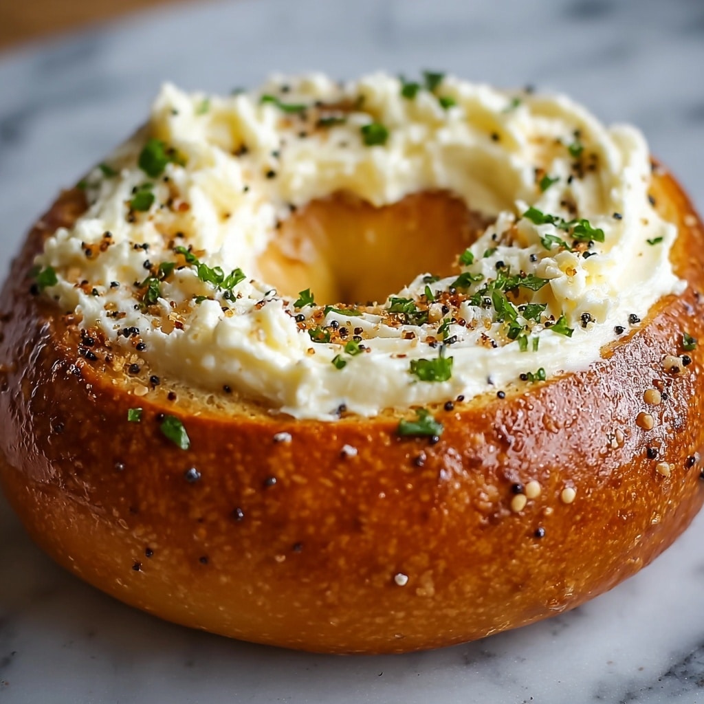 Cream Cheese Stuffed Garlic Bagels Recipe - Recipe Image