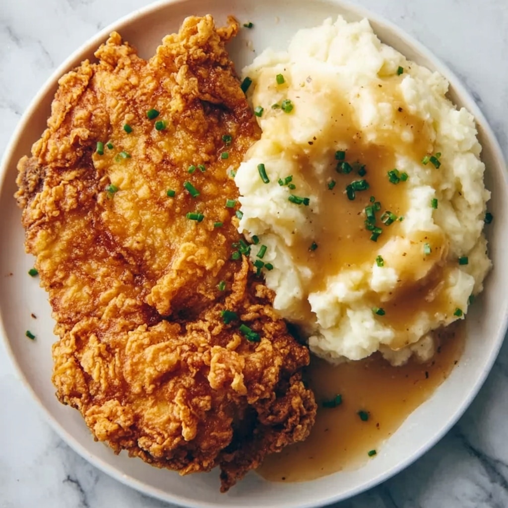 Crispy Fried Chicken with Creamy Mashed Potatoes Recipe - Recipe Image
