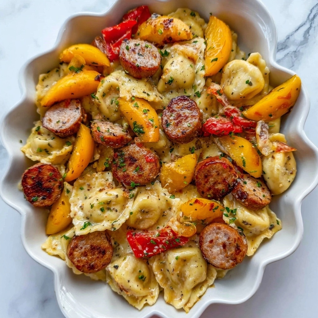 Sheet Pan Sausage and Pierogies Recipe - Recipe Image