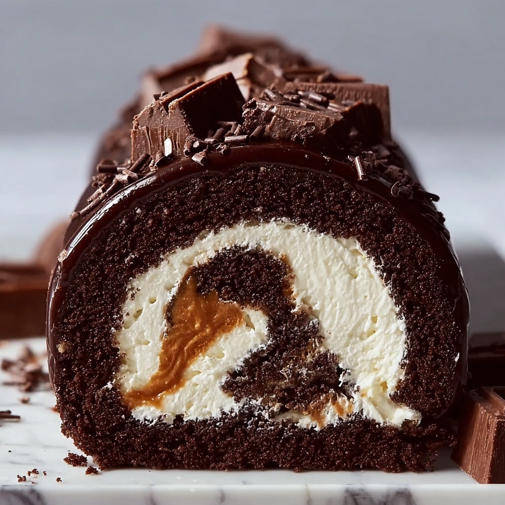 Triple Chocolate Roll Cake Recipe - Recipe Image