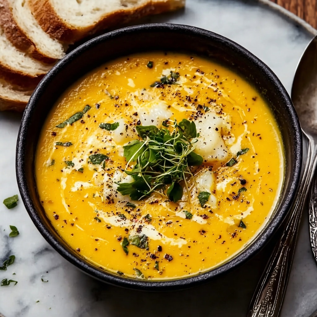 Hearty Cheddar Garlic Herb Potato Soup Recipe - Recipe Image