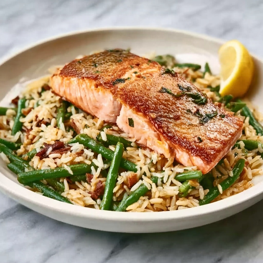 One-Skillet Lemon Herb Salmon with Creamy Orzo Recipe - Recipe Image