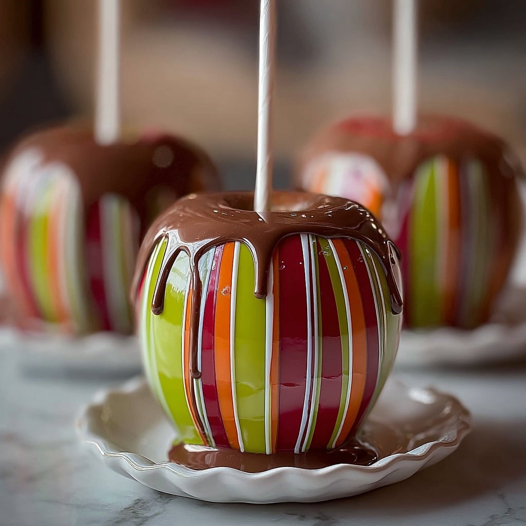 Striped Candy Apples Recipe - Recipe Image