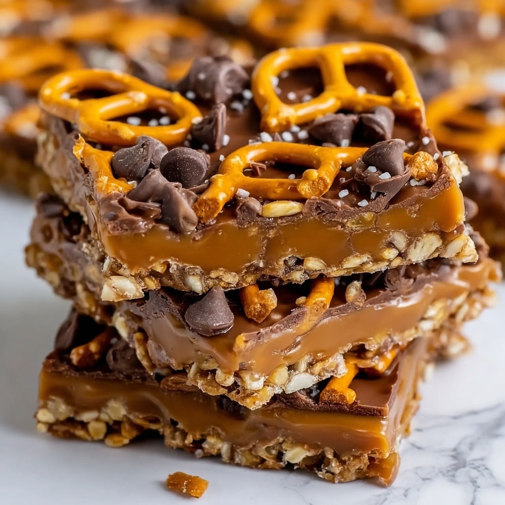Caramel Pretzel Crack Bars Recipe - Recipe Image
