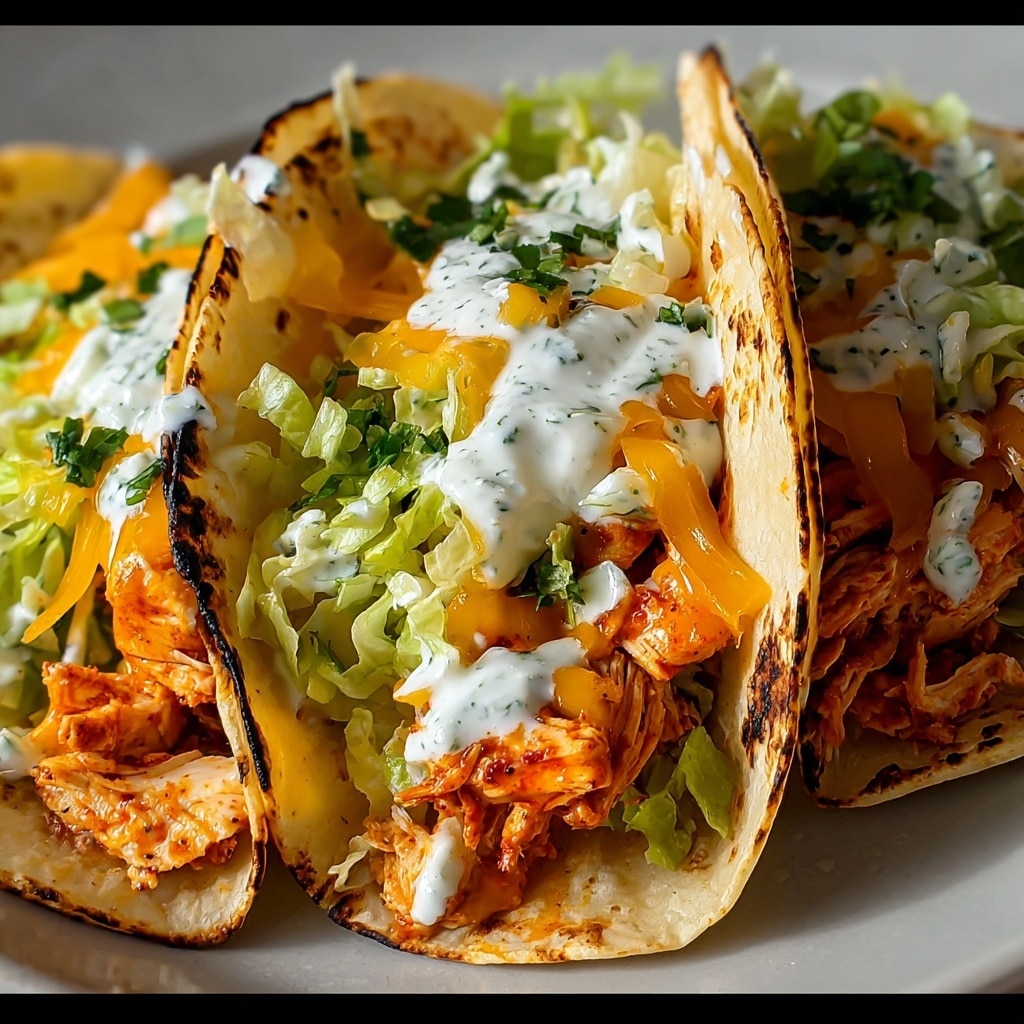 Buffalo Chicken Smash Burger Tacos Recipe - Recipe Image