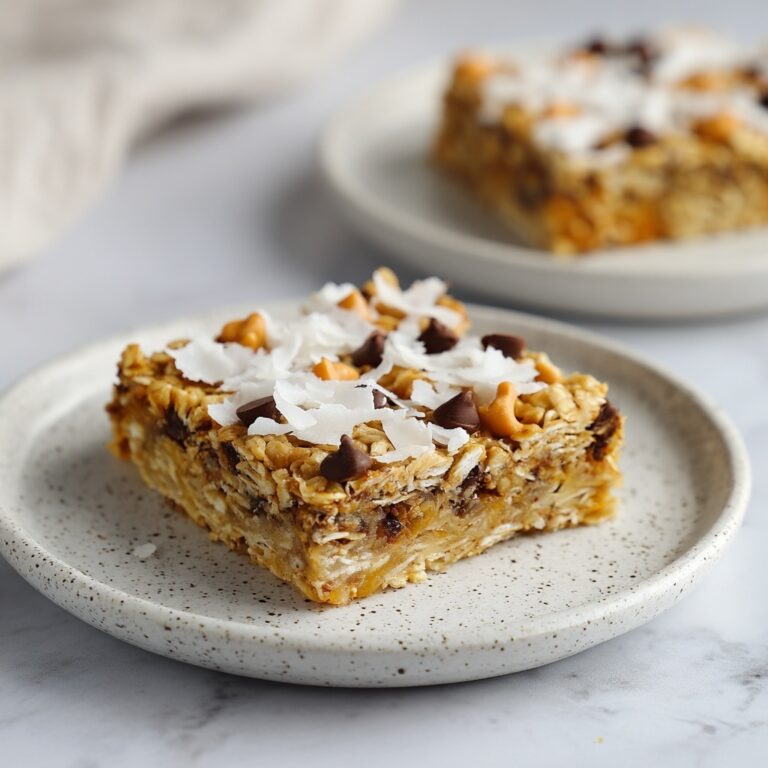 Baked Oatmeal Cake with Almonds, Chocolate Chips, and Coconut Recipe