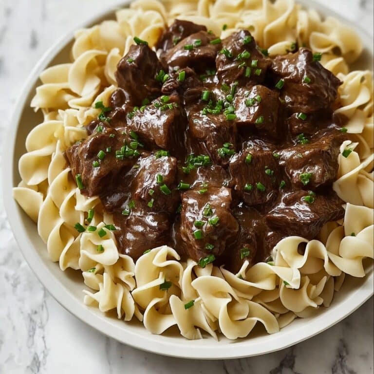 Crockpot Beef Tips & Noodles Recipe