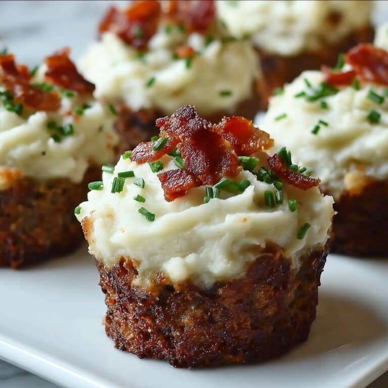 Mini Meatloaf Muffins with Mashed Potato Frosting Recipe