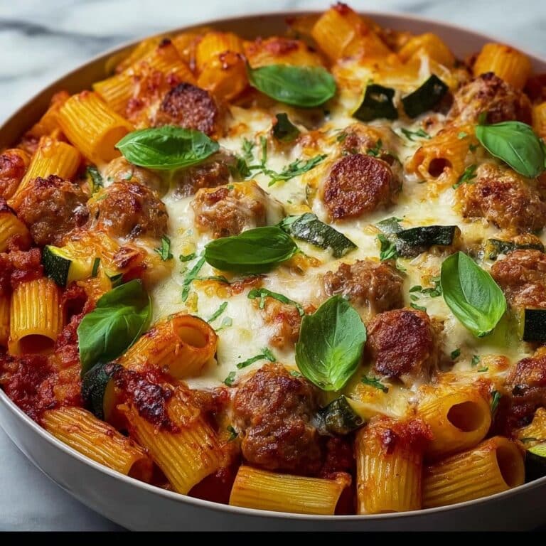 Baked Rigatoni Fra Diavolo with Sausage and Zucchini Recipe