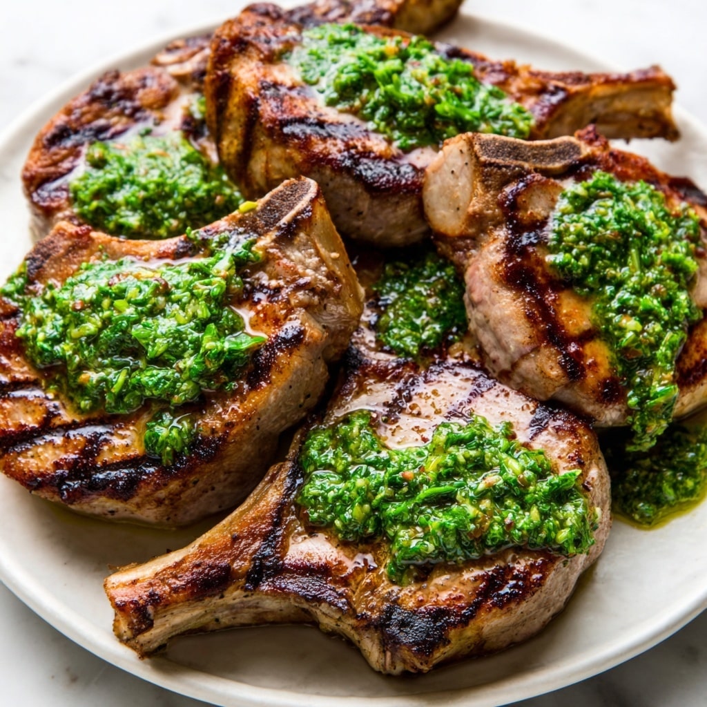 Grilled Lamb Chops with Garlic Mint Sauce Recipe - Recipe Image