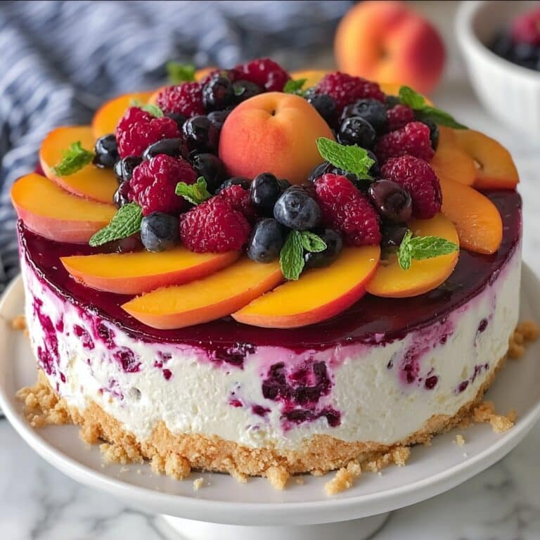 Summer Berry and Peach Cheesecake Recipe