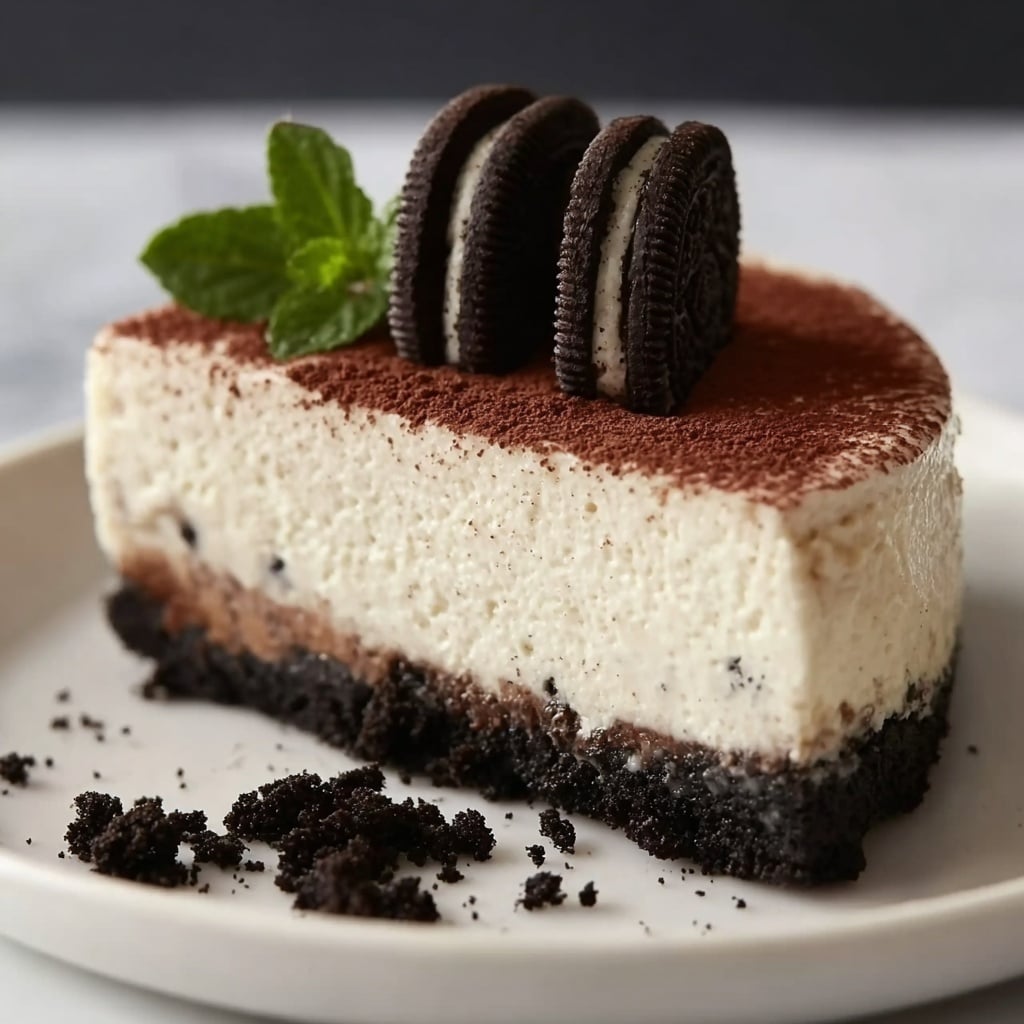 No-Bake Cookies and Cream Cheesecake Recipe - Recipe Image