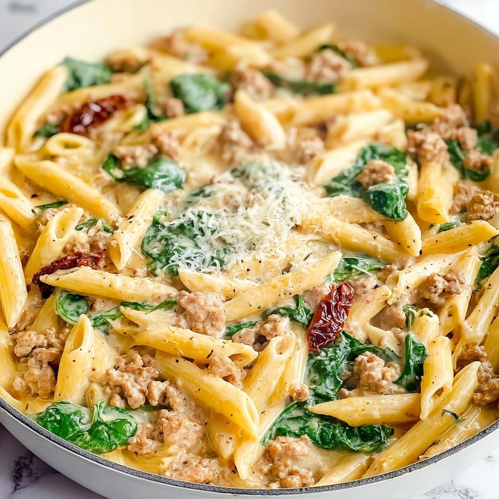 Creamy Tuscan Sausage Pasta Recipe