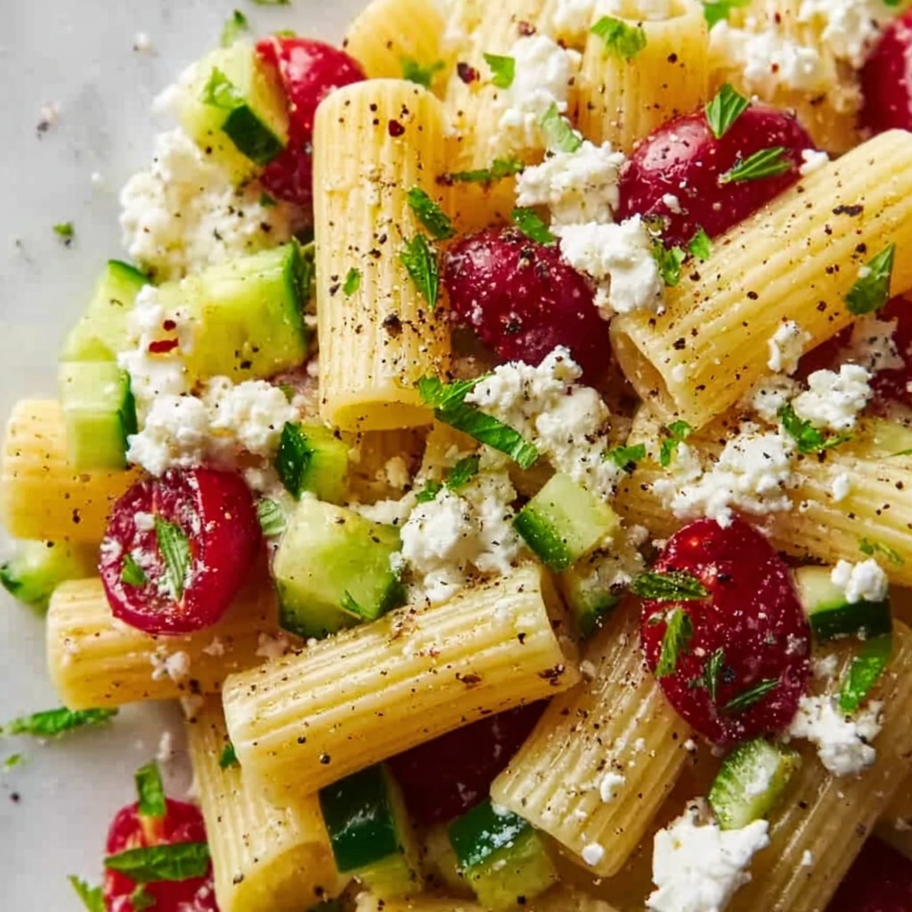 Feta & Cranberry Rigatoni Salad with Lemon Vinaigrette Recipe - Recipe Image