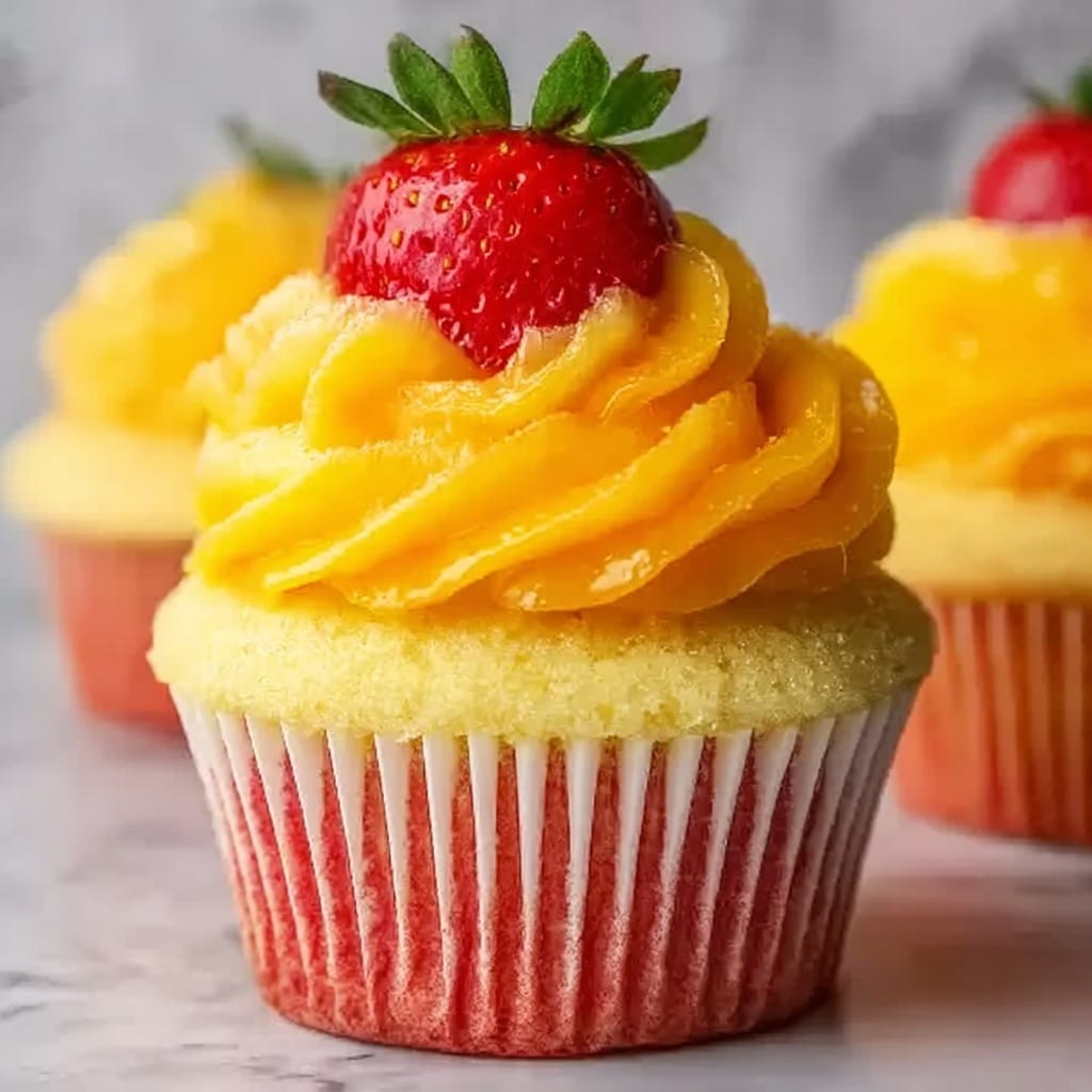 Strawberry Mango Cupcakes Recipe - Recipe Image