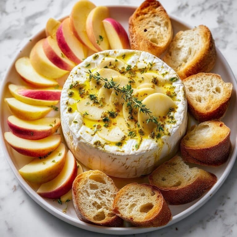 Baked Camembert with Thyme, Apple, and Toasted Baguette Recipe