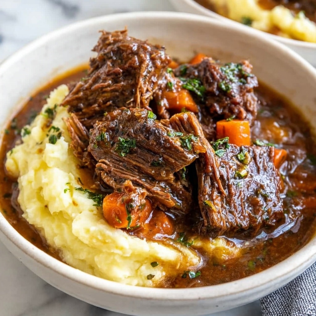 Braised Beef Short Ribs in Red Wine with Vegetables and Herbs Recipe