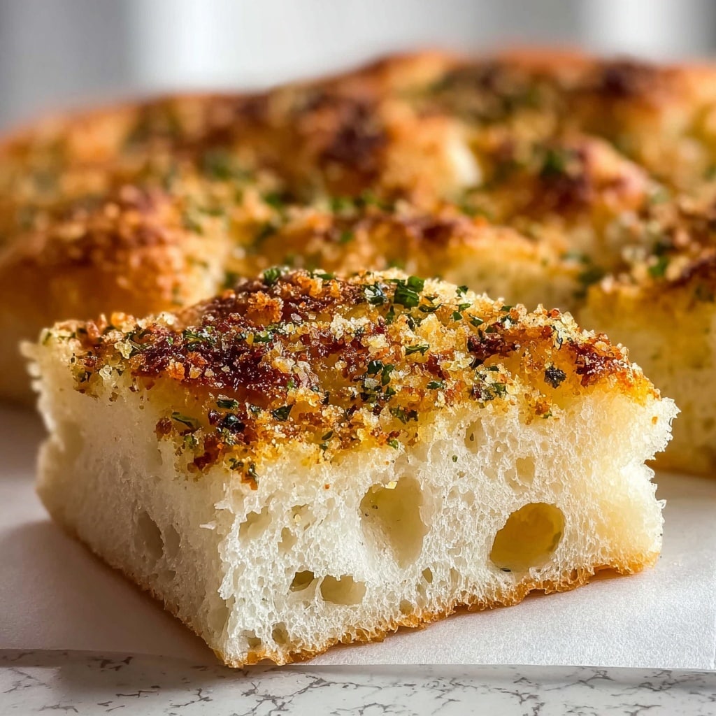 Crispy And Cheesy Garlic Parmesan Focaccia Bread Recipe - Recipe Image