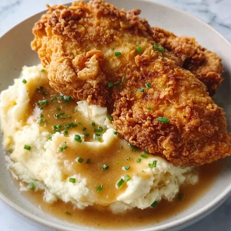 Crispy Fried Chicken with Creamy Mashed Potatoes Recipe