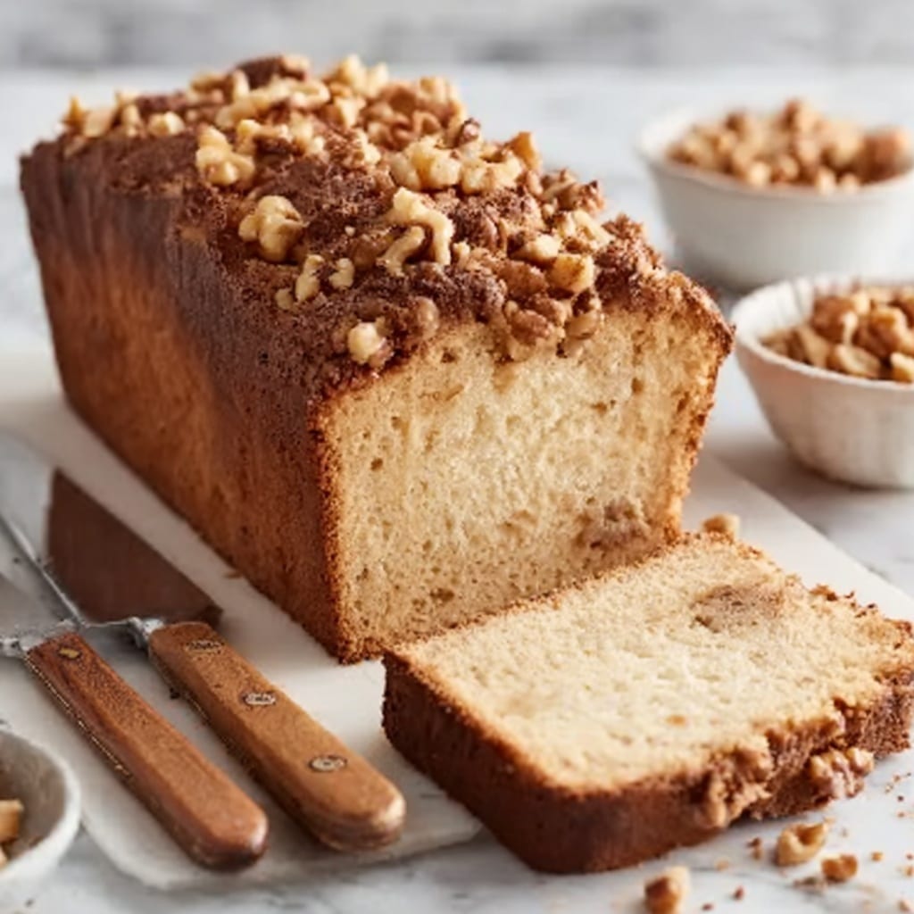 Coffee Walnut Loaf with Coffee Buttercream Recipe - Recipe Image
