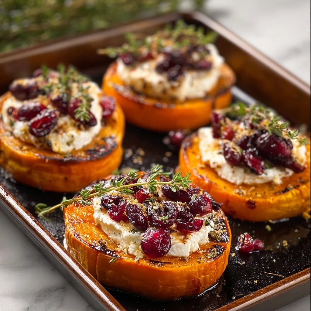 Sweet Potato Rounds with Goat Cheese & Cranberries Recipe