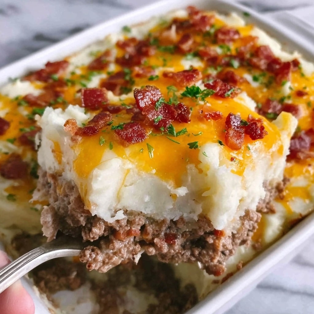 Mashed Potato Meatloaf Casserole Recipe - Recipe Image