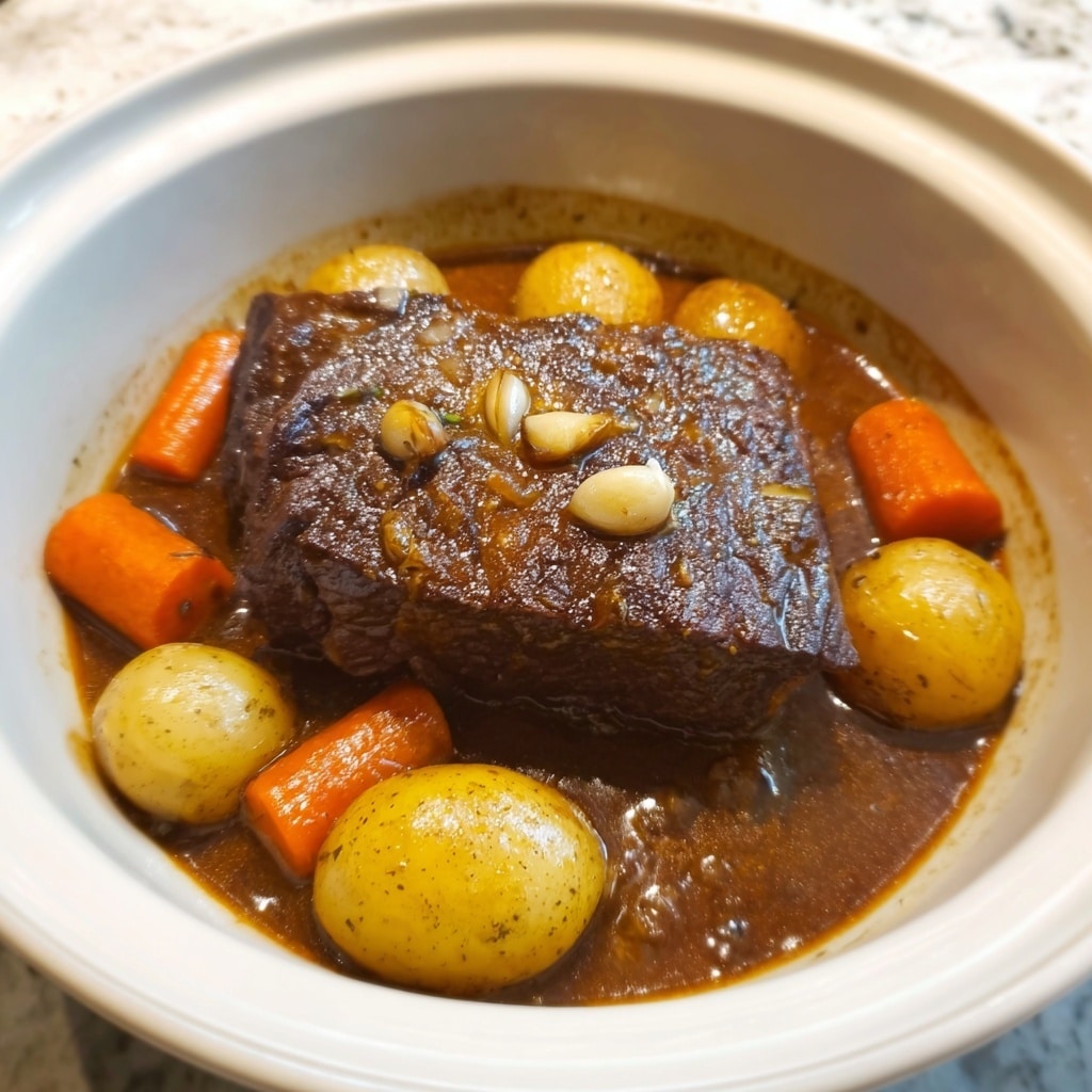Slow Cooker Pot Roast with Rich Gravy Recipe - Recipe Image