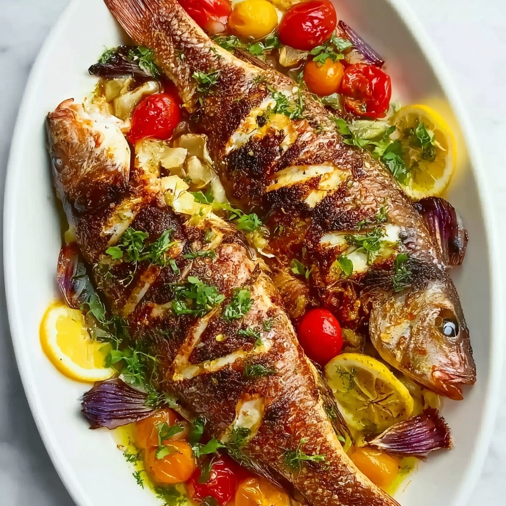 Easy Mediterranean Baked Mackerel Fish Recipe - Recipe Image