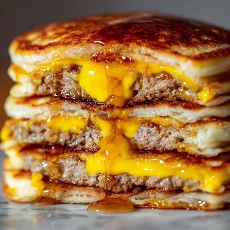 Homemade McGriddle Sandwiches with Bacon, Cheese, and Maple Syrup Recipe