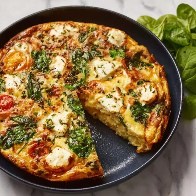 Air Fryer Frittata with Chicken Sausage, Spinach, and Bell Peppers Recipe