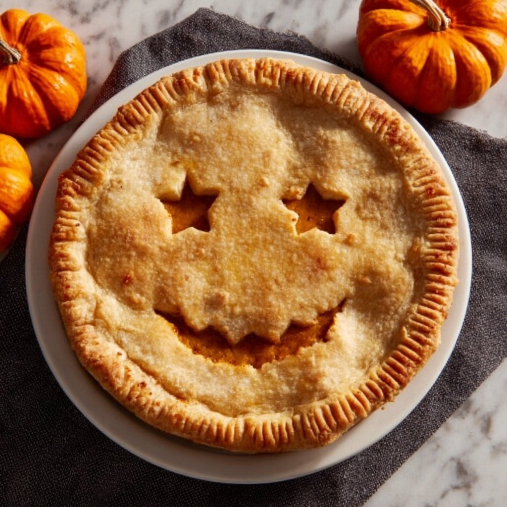 Jack Skellington-Inspired Pumpkin Caramel Pie Recipe - Recipe Image