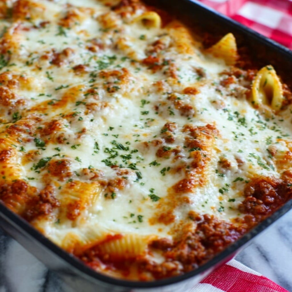 Stuffed Shells with Ricotta, Marinara, and Mozzarella Recipe - Recipe Image