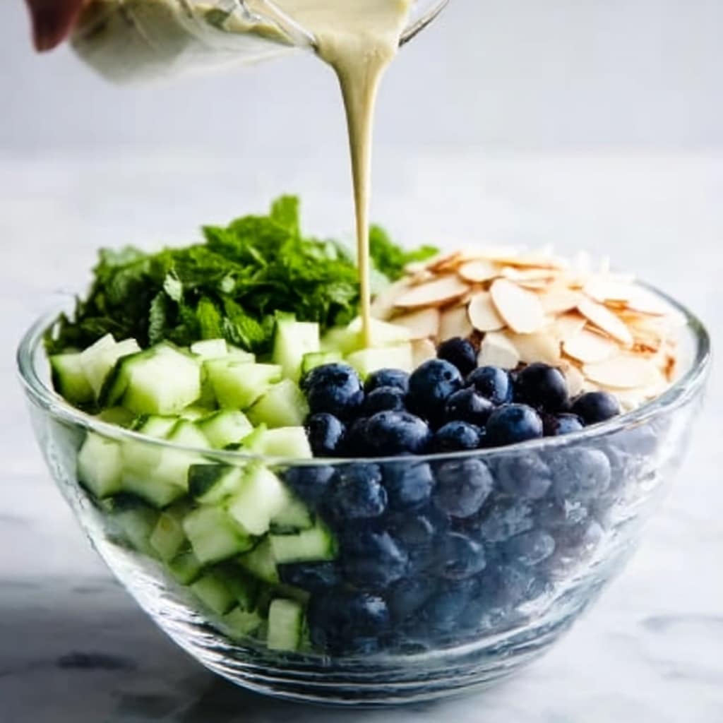 Cucumber Blueberry Salad with Lemon Mint Vinaigrette Recipe - Recipe Image