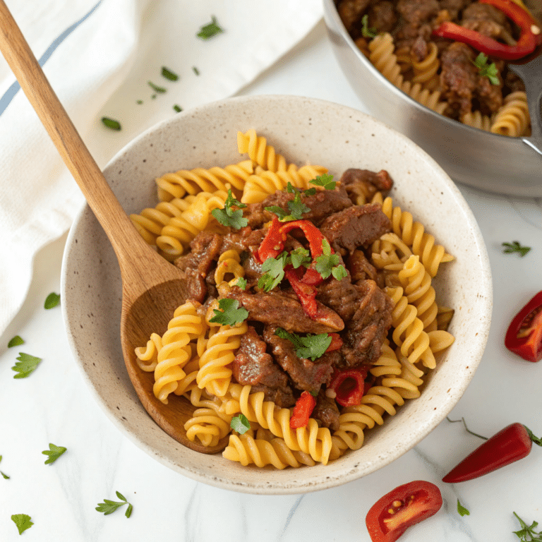 One Pot Beef and Garlic Butter Pasta Recipe