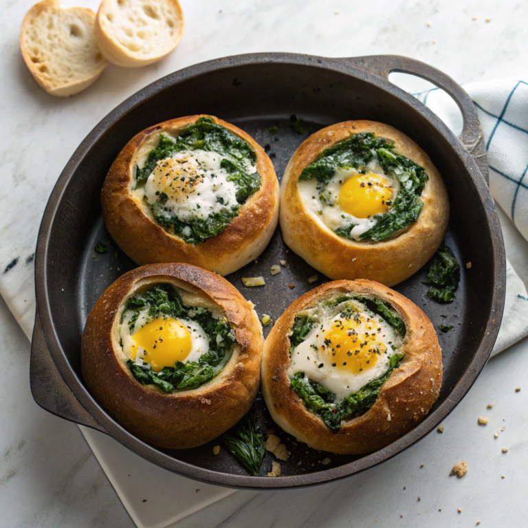 Baked Za’atar Egg Buns with Spinach and Feta Recipe