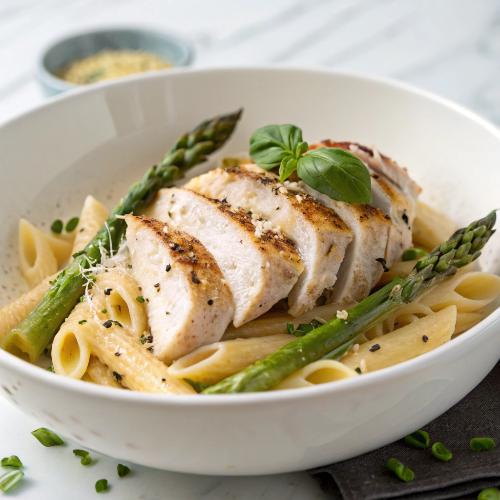 Delicious Chicken and Asparagus Pasta Recipe - Recipe Image
