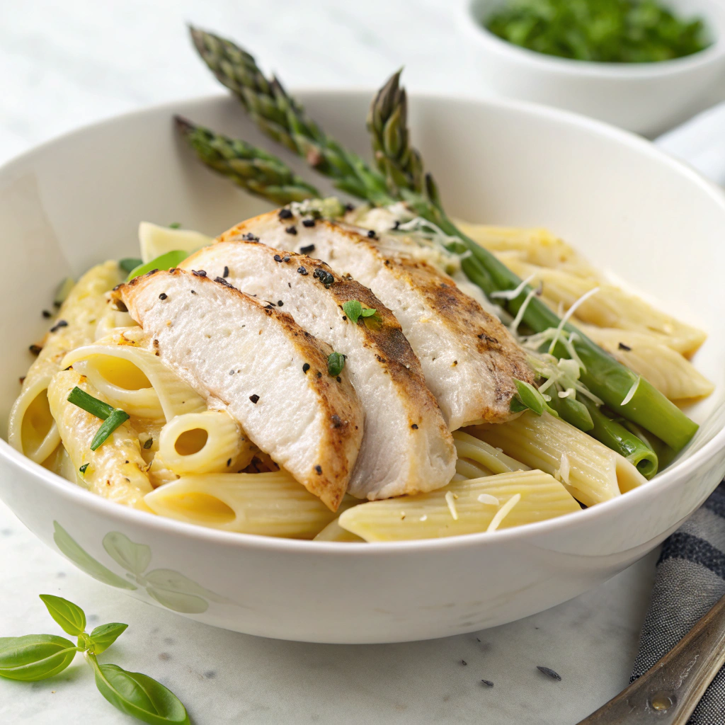 Delicious Chicken and Asparagus Pasta Recipe - Recipe Image