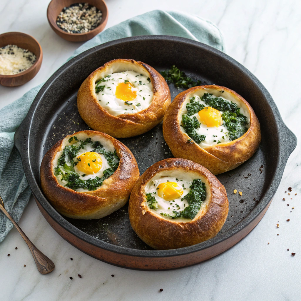 Baked Za’atar Egg Buns with Spinach and Feta Recipe - Recipe Image