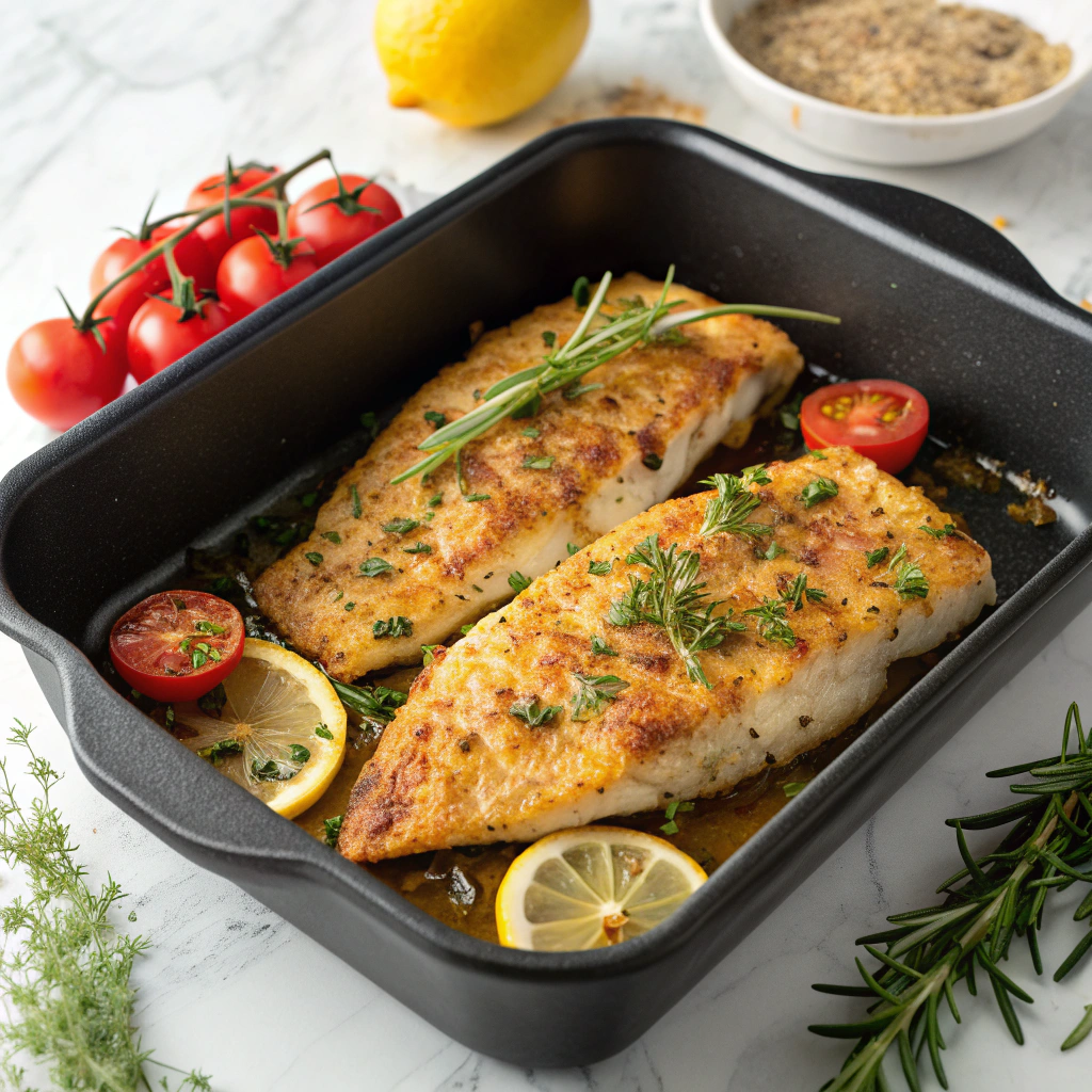 Simple Mediterranean Baked Fish Recipe - Recipe Image