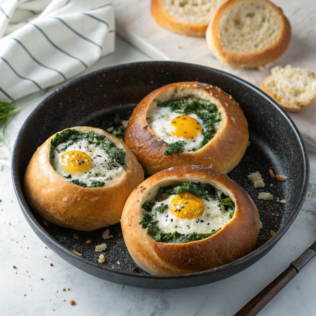Baked Za’atar Egg Buns with Spinach and Feta Recipe - Recipe Image