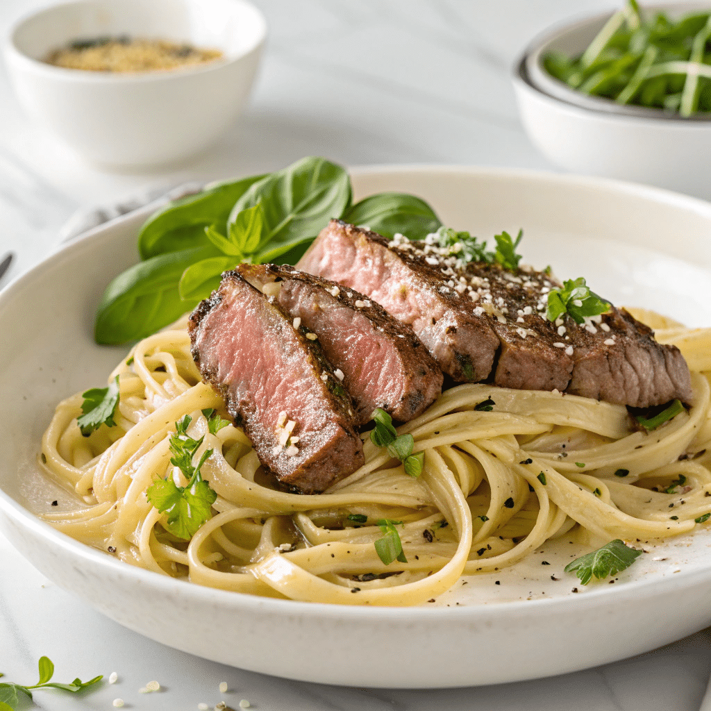 Garlic Butter Steak Lightning Noodles Recipe - Recipe Image
