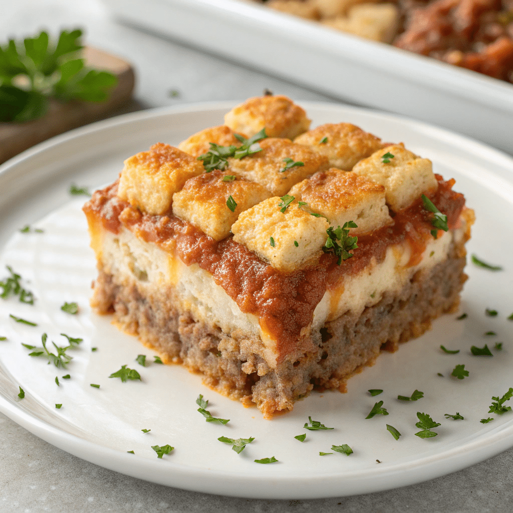 Cheesy Tater Tot Meatloaf Casserole Recipe - Recipe Image