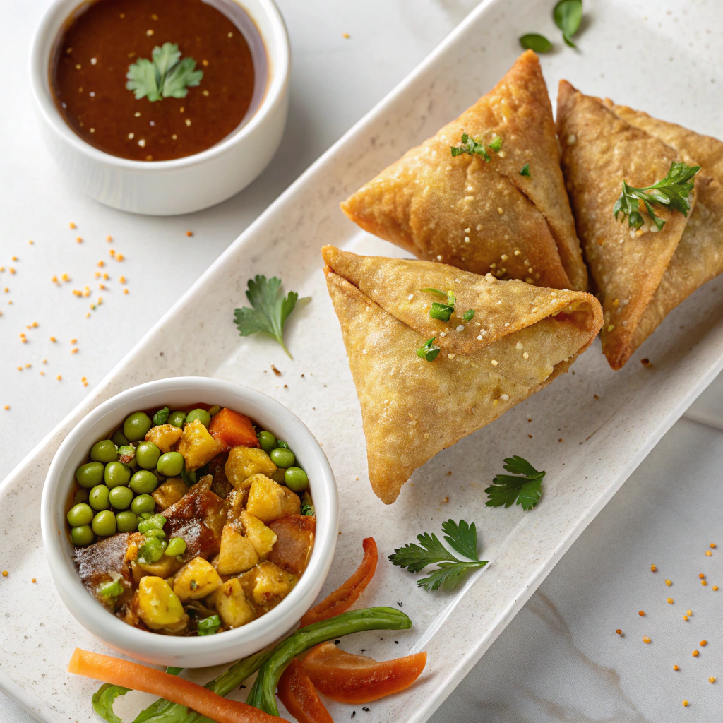 Crispy Vegetable Samosas: A Flavorful Snack or Appetizer Recipe - Recipe Image