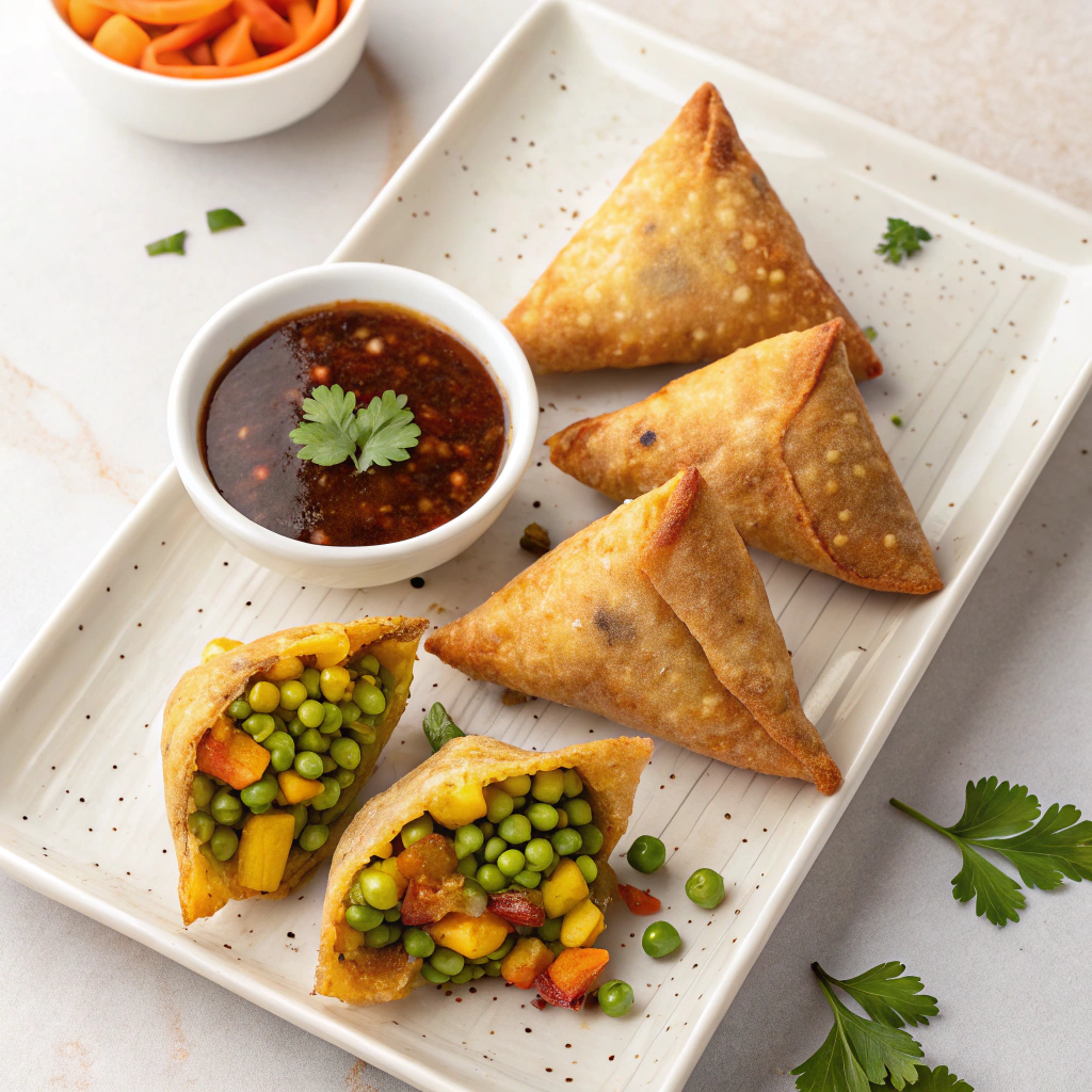 Crispy Vegetable Samosas: A Flavorful Snack or Appetizer Recipe - Recipe Image