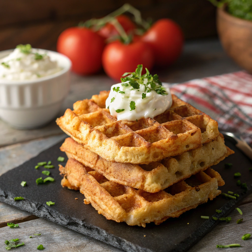 Healthy Cauliflower Hashbrown Chaffle Recipe - Recipe Image