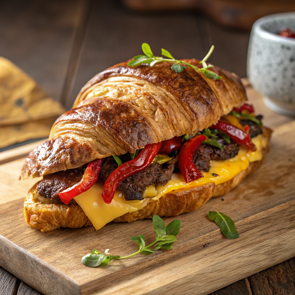 Philly Cheesesteak Crescent Ring Recipe - Recipe Image