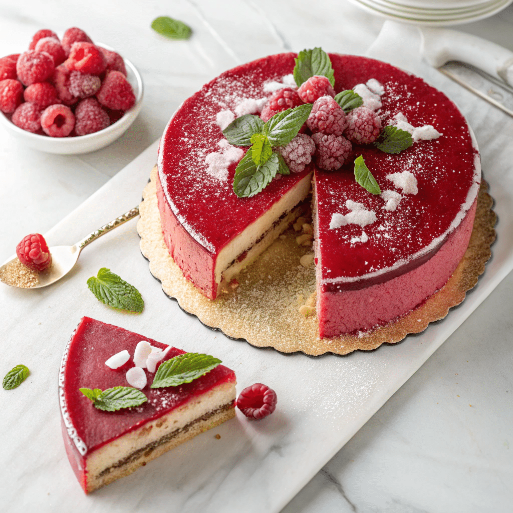 Raspberry Zinger Poke Cake Recipe - Recipe Image