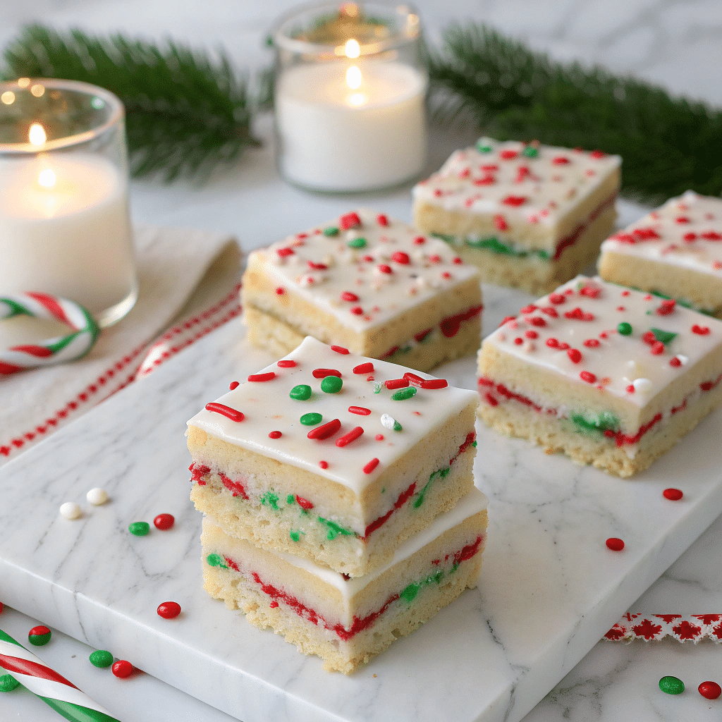 Christmas Sugar Cookie Bars Recipe - Recipe Image