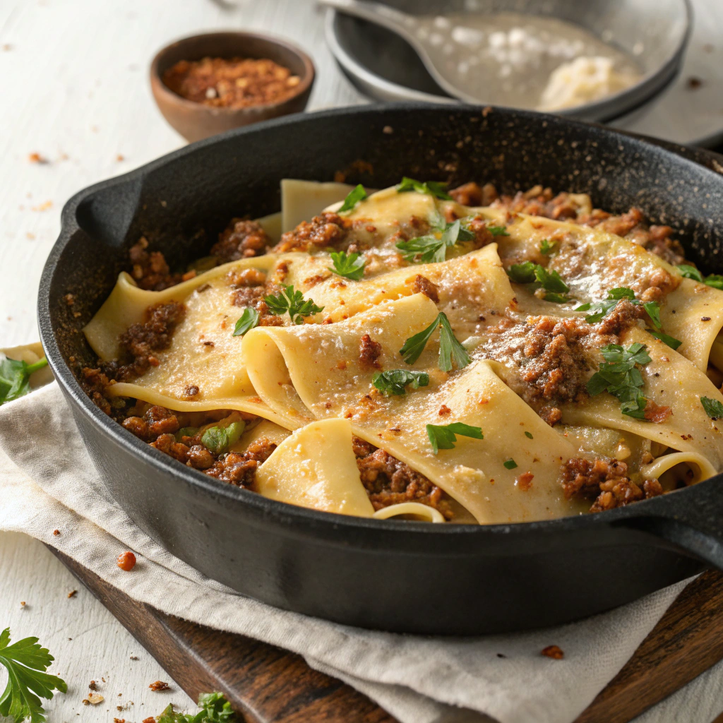 Smoky Skillet Lasagna with Crispy Lentils Recipe - Recipe Image